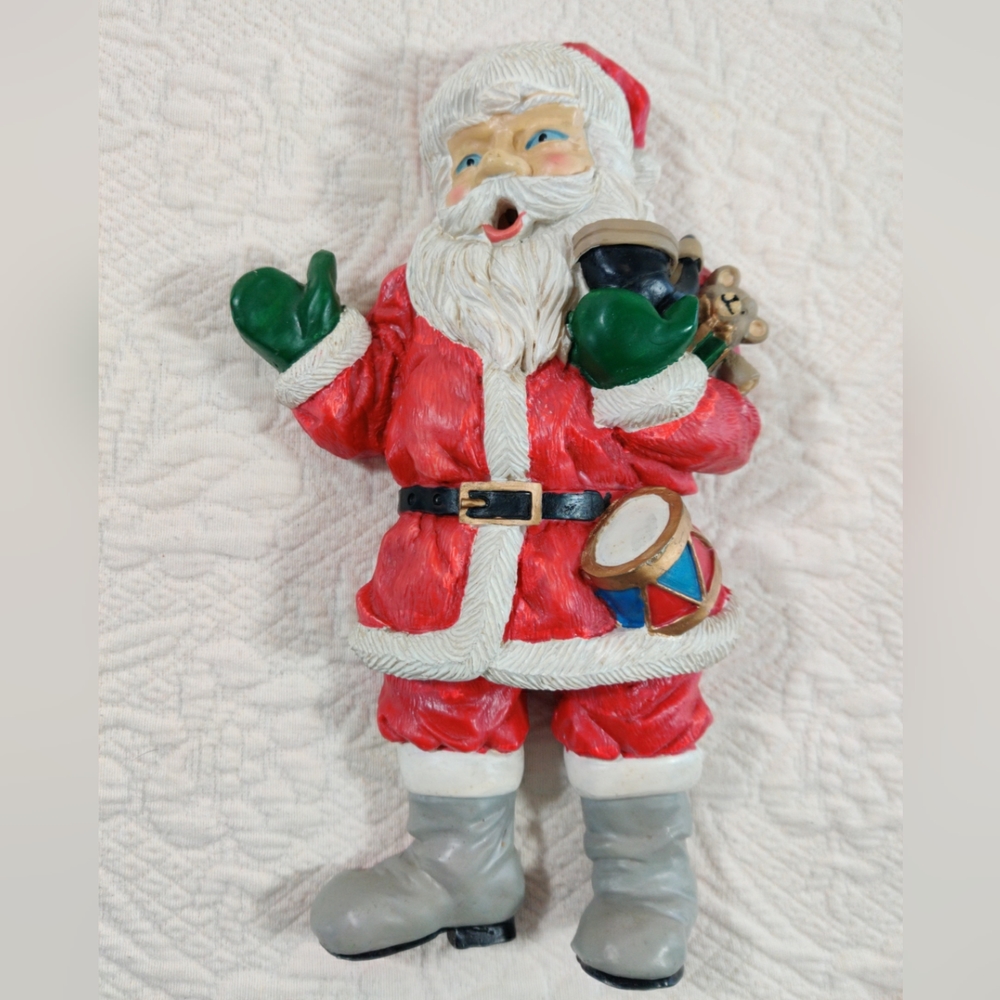 Vintage Santa Musical Bell Christmas Songs Wall Plaque Holiday Decoration